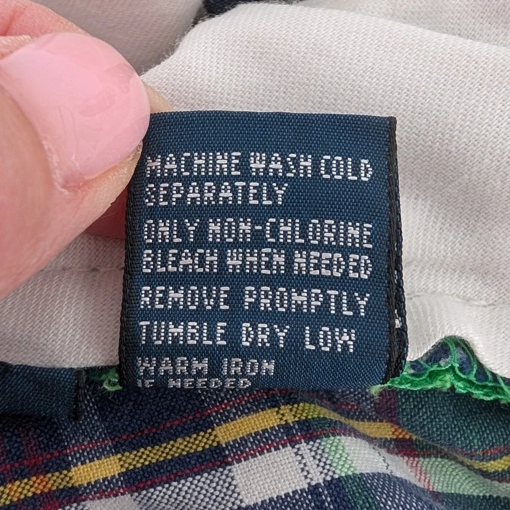 VTG Polo Ralph Lauren Plaid Madras Shorts Men 36 Green Cotton Preppy Grunge Golf